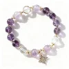 Natural Amethyst bracelet for Anxiety & Calm on white background