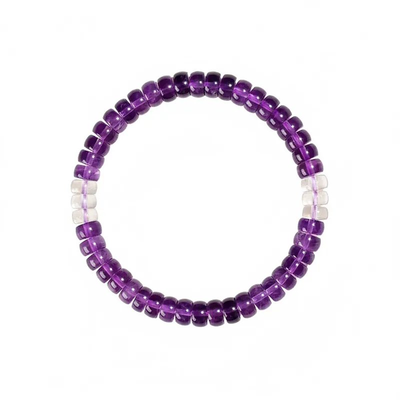 Natural Amethyst bracelet for Anxiety & Calm on white background