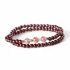 1SCDBD04 Natural Garnet bracelet for Health & Vitality on white background