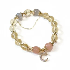 Natural Citrine bracelet for Wealth & Success on white background