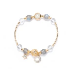 Natural Moonstone bracelet for Spiritual & Intuition on white background