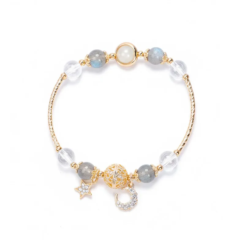 Natural Moonstone bracelet for Spiritual & Intuition on white background