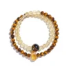 1SCDBD15 Natural Tiger's Eye bracelet for Protection & Grounding on white background