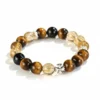 1SCDBD18 Natural Tiger's Eye bracelet for Protection & Grounding on white background