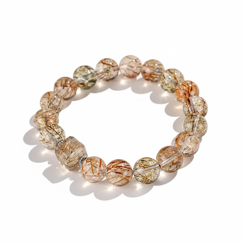 Natural Super Seven bracelet for Spiritual & Intuition on white background