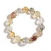 1SCDBD26 Natural Mixed Rutilated Quartz bracelet for Health & Vitality on white background