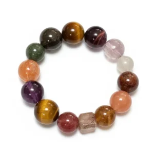 Natural Mixed Gemstone bracelet for Health & Vitality on white background