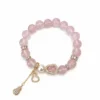 1SCDQS16 Natural Rose Quartz bracelet for Love & Harmony on white background