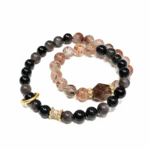 Natural Super Seven bracelet for Spiritual & Intuition on white background