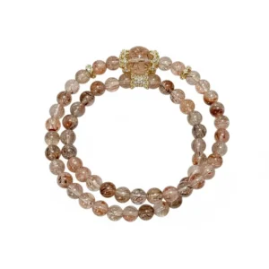 Natural Super Seven bracelet for Spiritual & Intuition on white background