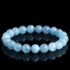 Natural Aquamarine bracelet for Anxiety & Calm on black background