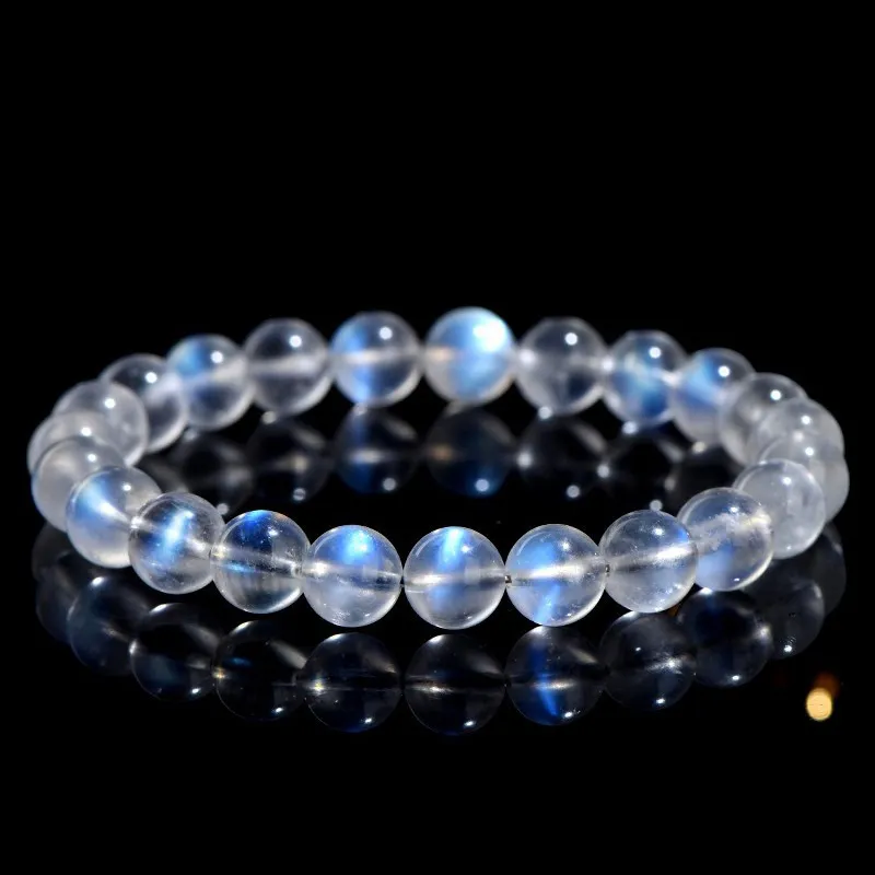 SCPBMOCE1 Natural Moonstone bracelet for Spiritual & Intuition on black background