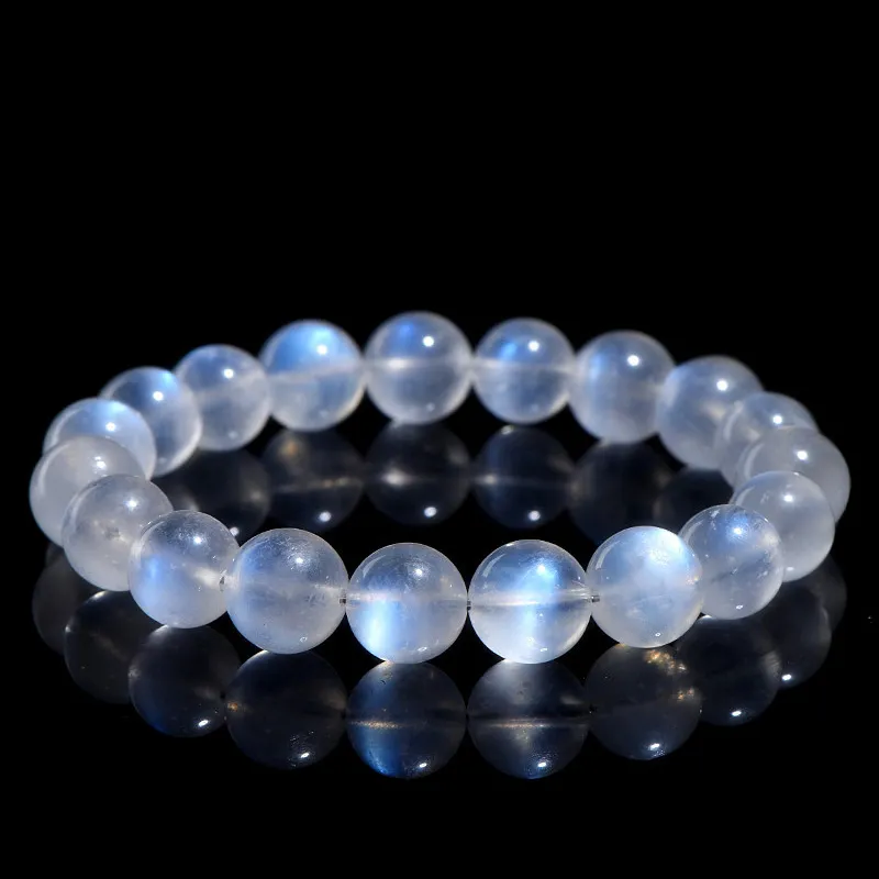 SCPBMOCP1 Natural Moonstone bracelet for Spiritual & Intuition on black background