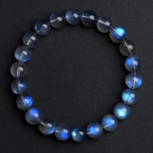 Natural Labradorite bracelet for Spiritual & Intuition on dark background