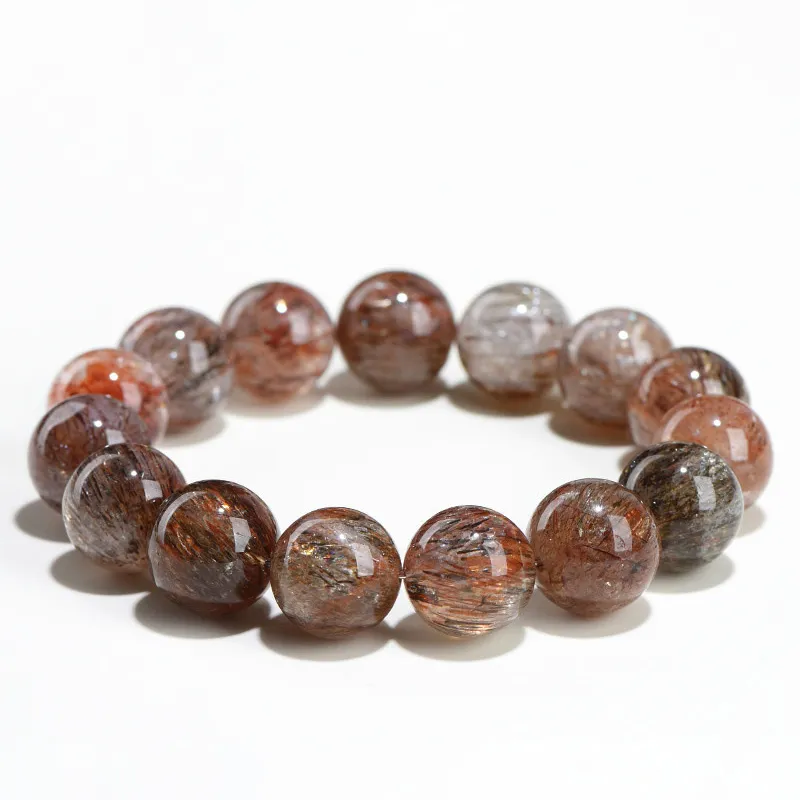 SCPBSSS1 Natural Rutilated Quartz bracelet for Wealth & Success on white background