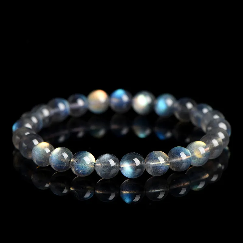 SCPGMO01E1 Natural Labradorite bracelet for Spiritual & Intuition on black background