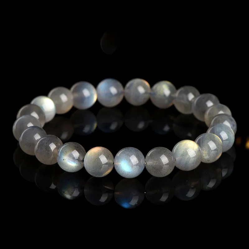 SCPGMO01S1 Natural Labradorite bracelet for Spiritual & Intuition on black background