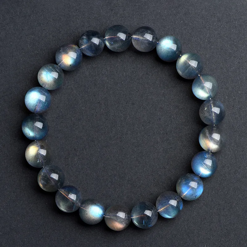 SCPGMOE1 Natural Labradorite bracelet for Spiritual & Intuition on dark grey background