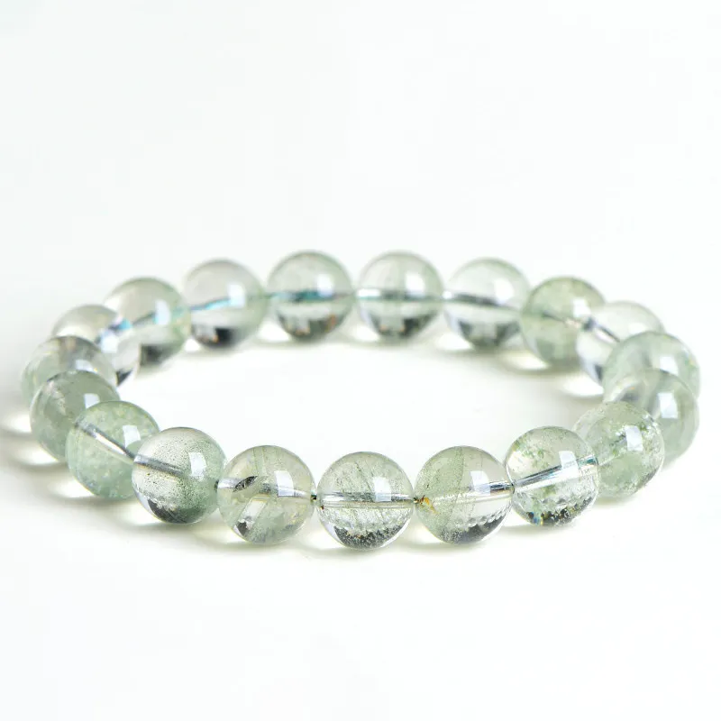 Natural Phantom Quartz bracelet for Wealth & Success on white background