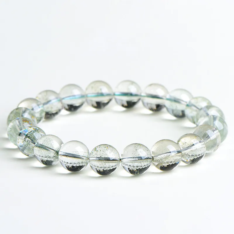 Natural Phantom Quartz bracelet for Wealth & Success on white background