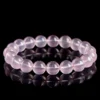 Natural Rose Quartz bracelet for Love & Harmony on black background