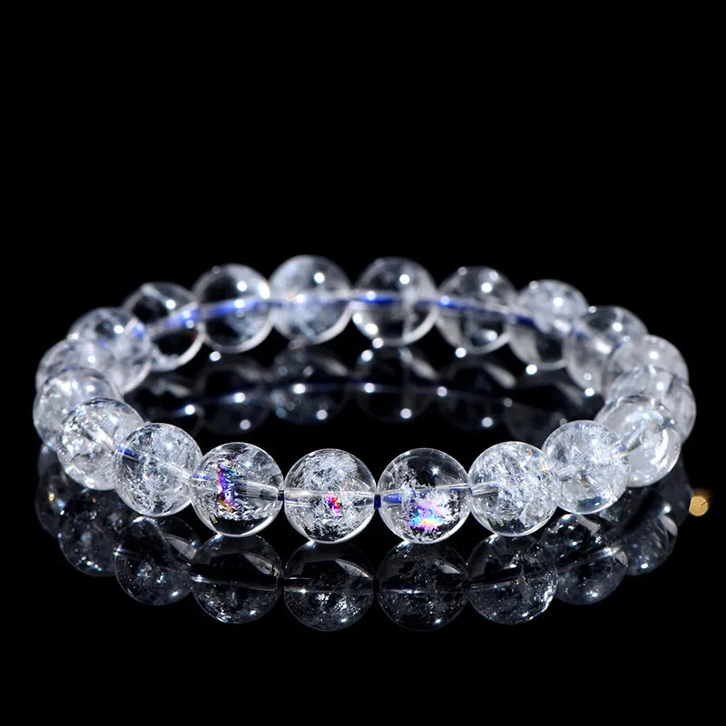 SCPWAZP1 Natural Clear Quartz bracelet for Spiritual & Intuition on black background