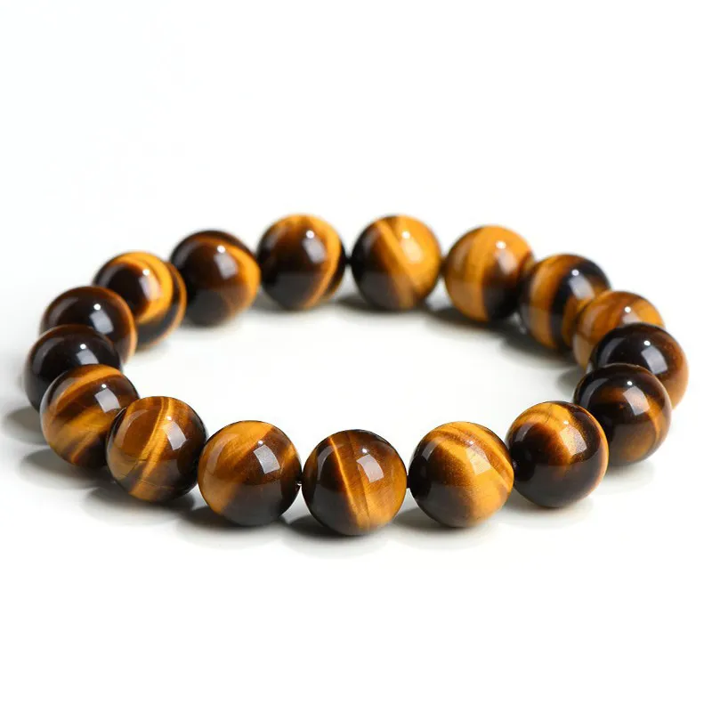 SCPYTEP1 Natural Tiger's Eye bracelet for Protection & Grounding on white background